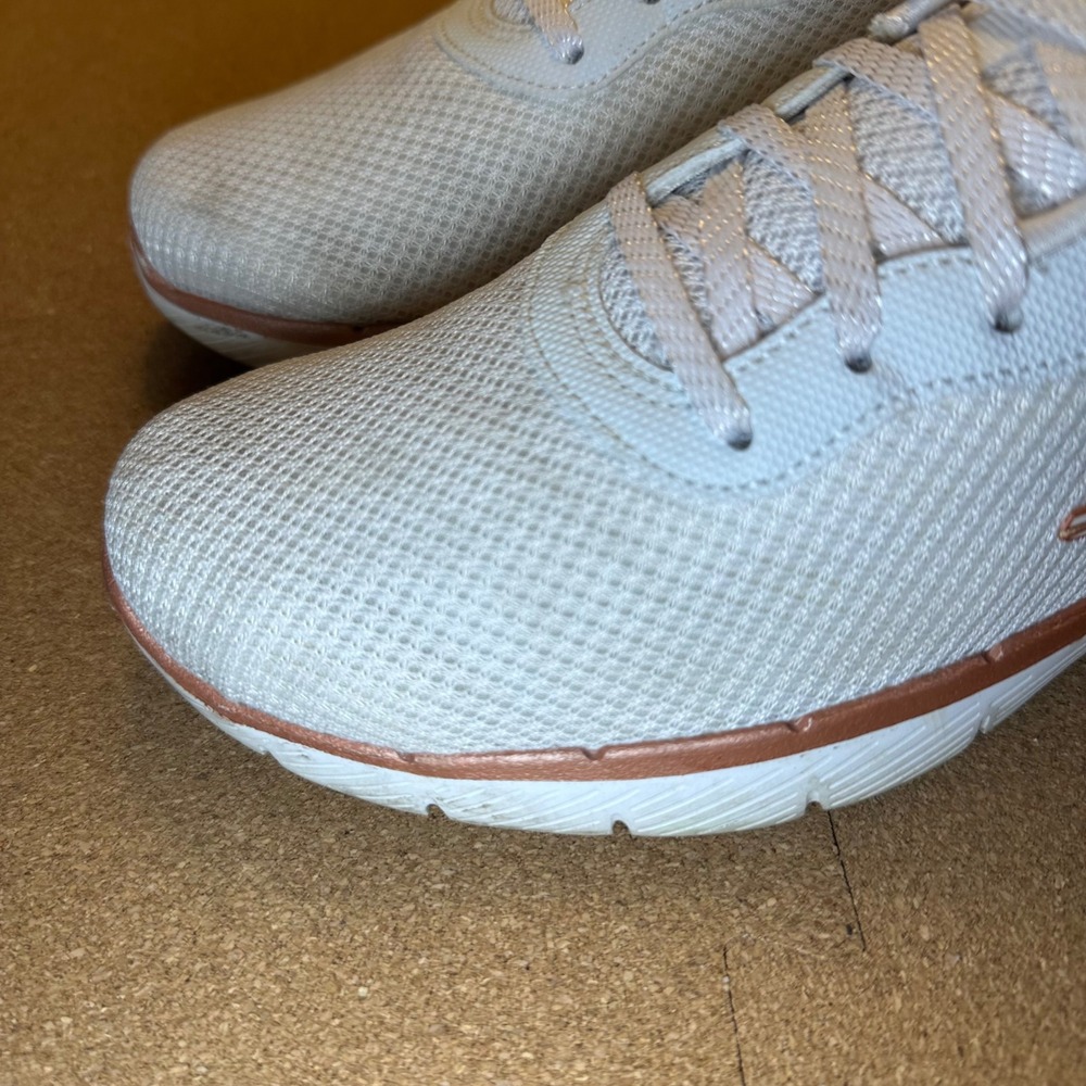Skechers Flex Appeal 3.0 Women's Size 10 Insiders White Rose Gold Sneakers 13070 - Picture 6 of 11